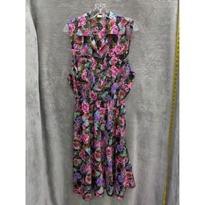 Vintage Dress‎ Women's Medium Floral Dopamine Colorful Cottagecore